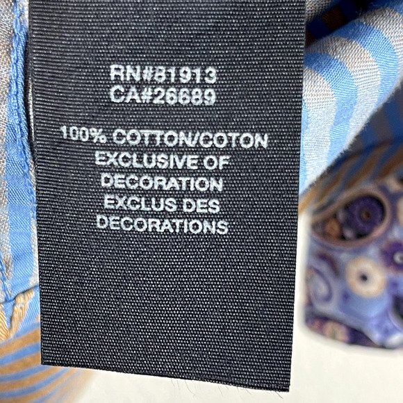 Robert Graham Shirt Mens XL Flip Cuff Striped Button Up Long Sleeve Career - Picture 9 of 14